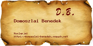 Domoszlai Benedek névjegykártya