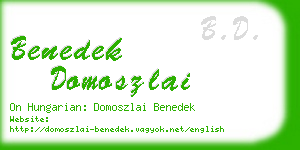benedek domoszlai business card